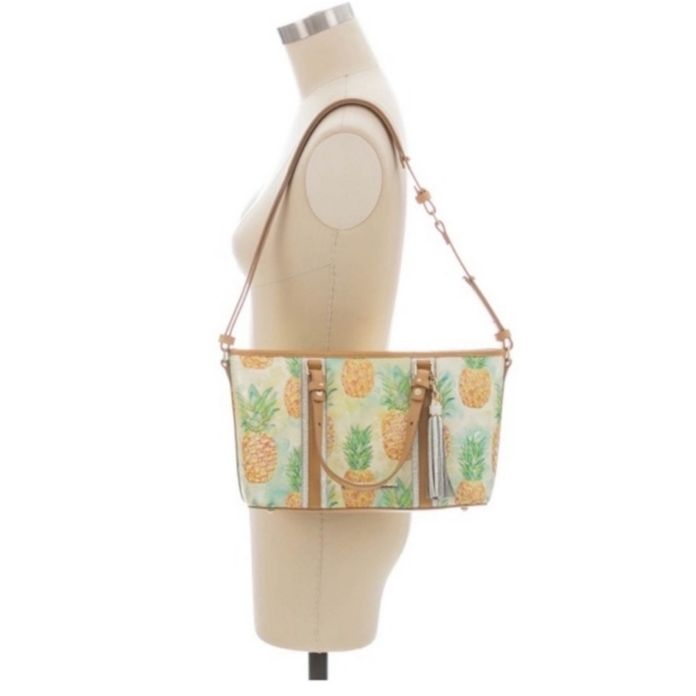 🍍▪️Brahmin▪️ pineapple mini asha multi pompano genuine leather shoulder bag - Picture 3 of 5